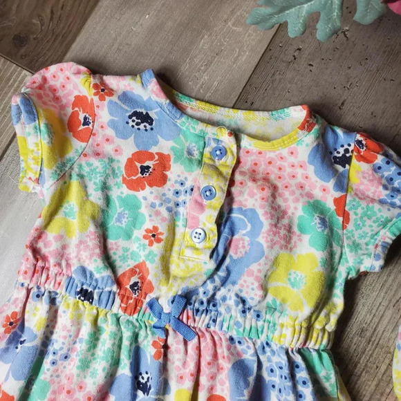 Carter's 9M Baby Girl 100% Cotton Floral Matching Dress and Bloomer Outfit - Picture 9 of 12